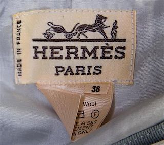 * A Hermes Wool Houndstooth Skirt Ensemble, Jacket size 40, skirt size 38.
