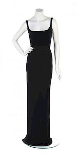 An Herve Leger Black Gown, Size 6.