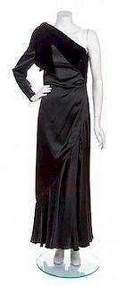 A Lanvin Black Velvet Evening Gown,