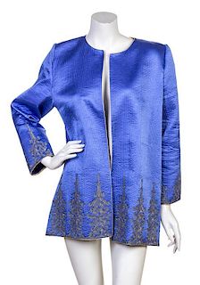 A Mary McFadden Blue Silk Evening Jacket,