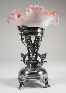 Victorian Small Ruffled Compote Pairpoint Silver