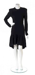 A Patrick Kelly Black Wool Dress, Size 44.