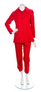 A Pierre Cardin Red Wool Suit,