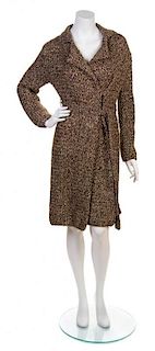 * A Ralph Lauren Gold and Brown Knit Coat, Size small.
