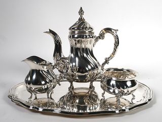 Antique German 835 Silver Tea Set