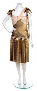 * A Rodarte Gold Dress, Size 8.