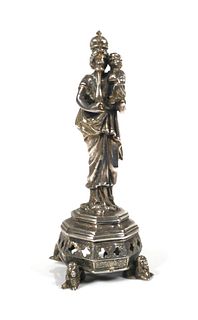 Hanau Silver Madonna & Child Statue