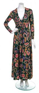 A Ruth McCulloch Multicolor Patterned Long Dress, No size.