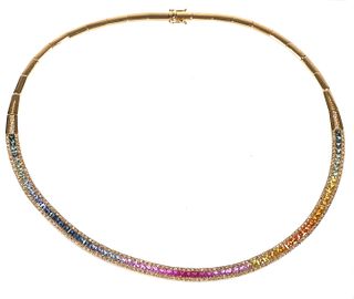 EFFY Watercolors 14K Sapphire and Diamond Necklace