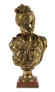 AUGUSTE CARRIER, Gilt Bronze Bust