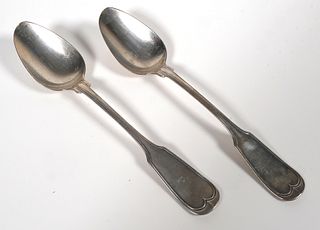 Two Southern Coin Silver Serving Spoons