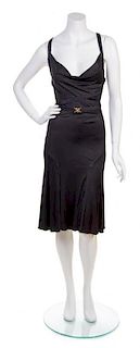 A Versace Black Halter Dress, Size 44.