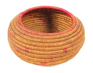 Antique Polychrome Native American Basket