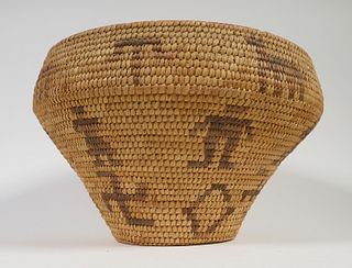 Apache Basket, Pictorial Vintage Native American