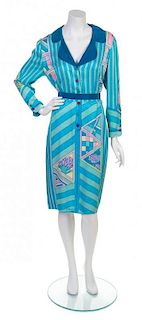 A Yamina Multicolor Silk Dress, No size.