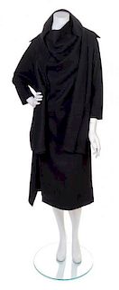 A Yohji Yamamoto Black Wool Blend Dress, Size 1.