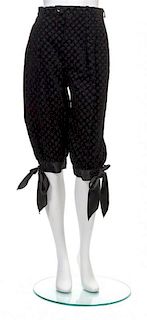 An Yves Saint Laurent Black Velvet Knicker, Size 42.