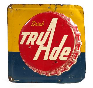 Vintage DRINK TRU-ADE Tin Advertising SIgn