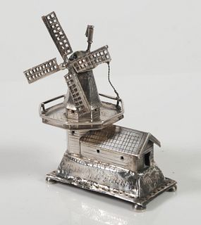 Dutch Sterling Silver Miniature Windmill 