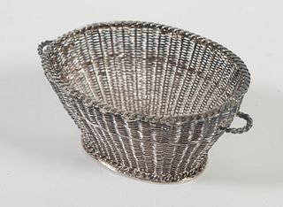 Dutch Sterling Silver Miniature Basket