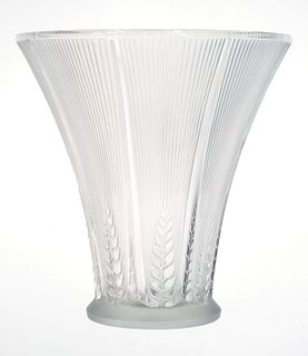 R. Lalique France EPIS Art Glass Crystal Vase