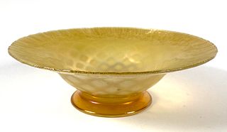 LC TIFFANY Favrile Footed Art Glass Bowl
