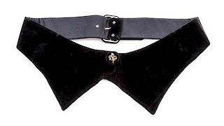 An Hermes Black Velvet Vintage Waist Belt, 34" x 2".