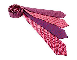 A Group of Four Hermes Silk Ties,