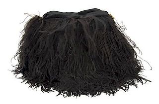 A Vintage Black Ostrich Feather Muff, 13" x 9" x 1".