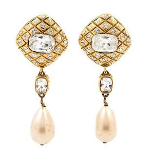 A Pair of Chanel Drop Earclips,