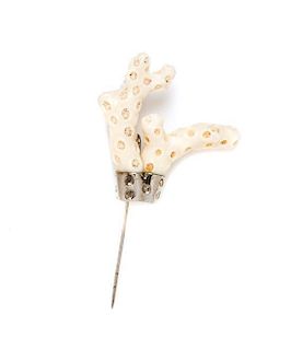 * A Layla Rose White Coral Brooch,