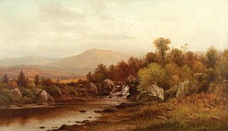 Charles Wilson Knapp, Am. 1823-1900, Cattle at the River, Oil on canvas, framed