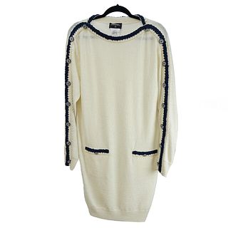 Chanel Long Sleeve Wool Dress