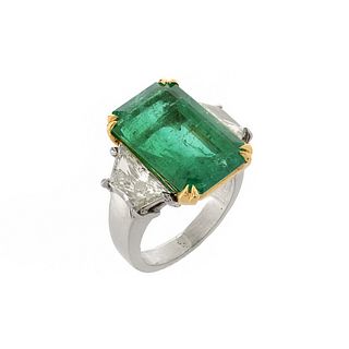 AGL Emerald, Diamond and 14K Ring