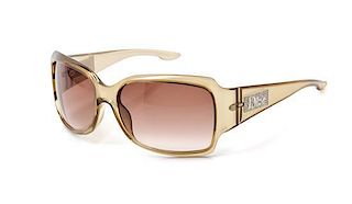 * A Pair of Christian Dior Taupe Metallic Sunglasses,