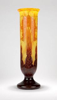A monumental Charles Schneider / Le Verre Francais cameo glass vase