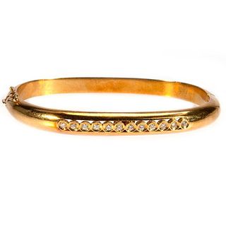 Diamond and 18k gold bangle bracelet, Italy
