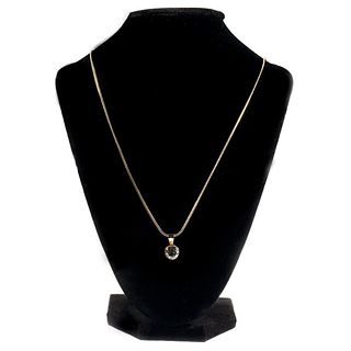 14k gold and cubic zirconia pendant