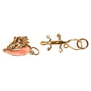 Two 14k gold charms