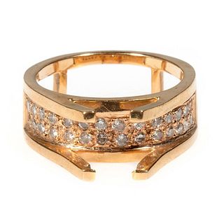 Diamond and 18k gold semi-mount ring