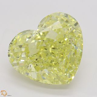 5.01 ct, Natural Fancy Intense Yellow Even Color, VS1, Heart cut Diamond (GIA Graded), Unmounted, Appraised Value: $326,600 