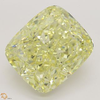 12.72 ct, Natural Fancy Light Yellow Even Color, VVS1, Cushion cut Diamond (GIA Graded), Unmounted, Appraised Value: $465,500 