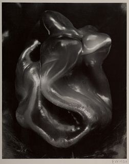 Edward Weston, Am. 1886-1958, "Pepper #38P" 1930, Gelatin silver print, mounted, print