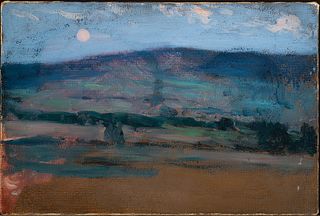 Hermann Dudley Murphy, Am. 1867 - 1945, Moonrise, Oil on canvas, unframed