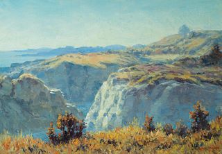 John Calvin Stevens, Am. 1855-1940, Cape Elizabeth, Oil on canvas, framed