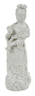 Chinese Blanc de Chine Porcelain Guanyin Figure