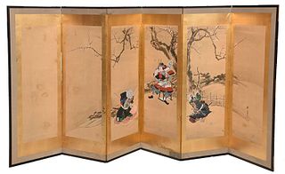 Japanese Screen of Yoshitsune and Benkei
