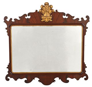 Chippendale Style Mahogany Parcel Gilt Mirror