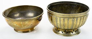 Two European Pierced Brass Bowls