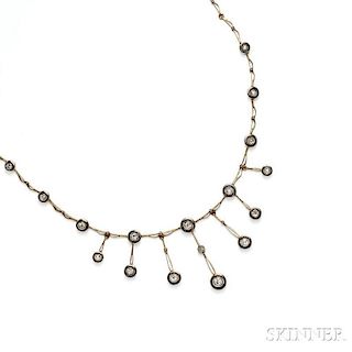 Gold and Diamond Fringe Necklace
